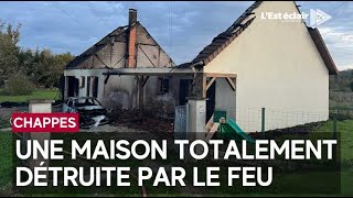 Une maison totalement détruite par le feu à Chappes [upl. by Carmena]