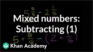 Subtracting mixed numbers  Fractions  PreAlgebra  Khan Academy [upl. by Nile]