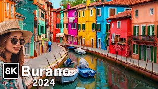 Burano 4K 8K  Secret of Venice The Most Colorful City in the World [upl. by Naloj]