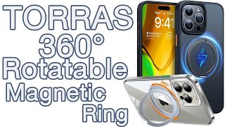 TORRAS 360°Rotatable Magnetic Ring for iPhone 15 Pro Max Case [upl. by Noirad]