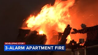 16 apartment units destroyed in blaze firefighter and 5 cops hurt [upl. by Ashling]