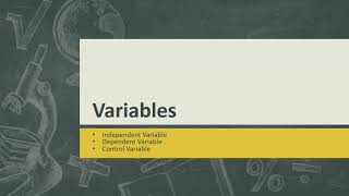 Independent Dependent and Controlled Variables [upl. by Amer]