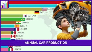 Top Countries by Car Production 1950  2022 [upl. by Altheta]