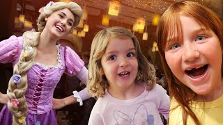 ADLEY and NAVEY dance with RAPUNZEL Princess Surprise on a Disney Cruise for Nikos 6th Birthday [upl. by Taub289]