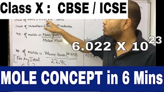 MOLE Concept in 6 mins  Class X CBSE  ICSE [upl. by Till]