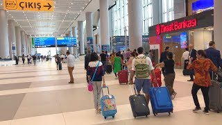 Arrival at Istanbul Airport Walk from the Plane to Exit [upl. by Ynnohj367]