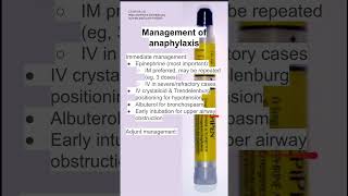 Management of anaphylaxis [upl. by Eillib]