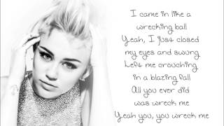 Wrecking Ball Miley Cyrus Lyrics [upl. by Uolyram193]