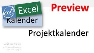 Excel  Projektkalender  Preview [upl. by Emelina]