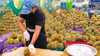 Crazy Speed Amazing Durian Fruit Cutting Skills  Thai Street Food [upl. by Anatsirhc426]