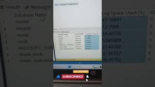How to Check Log File Used Space in SQL Server sqldba dbacourse sqlservertraining shorts [upl. by Rialb]