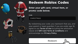 NEWEST WORKING CHRISTMAS ROBLOX PROMO CODES  December 2023  Roblox Promo Codes [upl. by Nabalas]