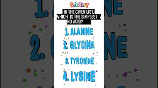 In the given list which is the simplest amino acid Alanine Glycinec Tyrosine Asparagine neet [upl. by Shaffer393]