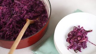 Braised Red Cabbage with Apple and Onion Everyday Food with Sarah Carey [upl. by Froma721]