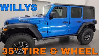 2024 JEEP WRANGLER 4 DOOR WILLYS 35 INCH TIRE AND WHEEL GROUP 4K WALKAROUND 24J269 SOLD [upl. by Rennug271]