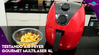 LIGANDO PELA PRIMEIRA VEZ AIR FRYER GOURMET MULTILASER 4L FRITADEIRA SEM ÓLEO BARATA E COMPLETA [upl. by Ashok212]