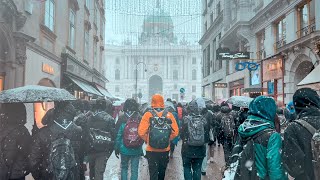 Vienna Walk in Snowfall December 2023  4K HDR [upl. by Christa151]