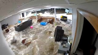 Basement wall collapses under pressure of Ida flood waters [upl. by Eirbua]