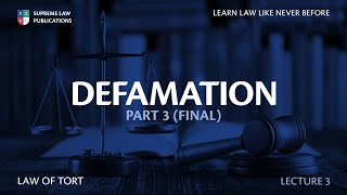 Law of Tort in Ghana  Defamation Final Part [upl. by Nerland85]