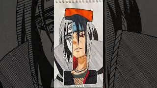 Itachi drawing itachi itachiuchiha itachiedit itachiart itachidrawing markers youtubeshorts [upl. by Nekial]