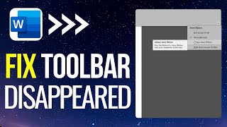 How to Fix Toolbar Disappeared in Word 2024  Enable Toolbar [upl. by Nirat]