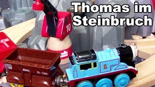 Thomas die kleine Lokomotive im Steinbruch BRIO Holzeisenbahn Spielzeug Kanal für Kinder Kinderkanal [upl. by Grewitz]