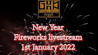 Oban 2022 New Year fireworks live from Pulpit Hill [upl. by Kancler]