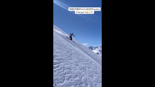 Powder Skiing YESTERDAY in Austria by nadinewallner 😲❄️ Its still technically summer Wow [upl. by Cinimmod]