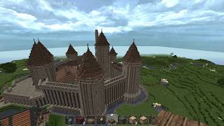 Minecraft médiéval quotChâteau fort et moulin à ventquot  épisode 8  en créative [upl. by Etnoval]