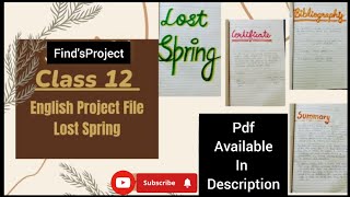 Class 12th English Project  Lost Spring  PDF Available  englishproject class12 findsproject [upl. by Bertina]