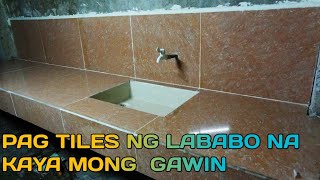 PAANO MAG TILES NG LABABO OTHER STYLE  PAANO MAG KABIT NG TILES NA 60X60 SA LABABO  COUNTER TOP [upl. by Duj666]