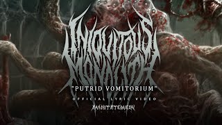 INIQUITOUS MONOLITH  Putrid Vomitorium  OFFICIAL LYRIC VIDEO  AMPUTATED VEIN Records [upl. by Laufer]