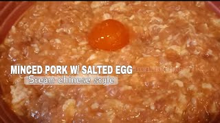 VERY SIMPLE INGREDIENTS amp EASY TO COOK STEAM MINCED PORK amp SALTED EGG chinese recipe ofwhongkong [upl. by Ausoj]