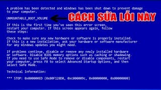 Chu Đặng Phú Sửa lỗi màn hình xanh UNMOUTABLE BOOT VOLUME  How to fix UNMOUTABLE BOOT VOLUME [upl. by Anuahsal]