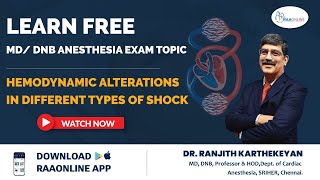 Anesthesia  Hemodynamic Alterations in Different Types of Shock  By DrRanjith Karthekeyan [upl. by Easlehc]