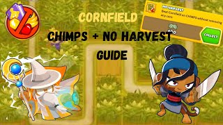 BloonsTD 6 Cornfield Chimps No Harvest Achievement and black border Guide [upl. by Idnil571]