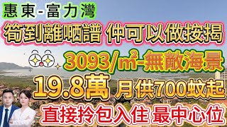 筍到離嗮譜啊 仲可以做按揭！月供700蚊起【惠東富力灣】售價198萬3093㎡正面睇海 無敵海景 景靚價更靚！保養新淨 直接拎包入住 最中心位！睇紅樹林別墅區 負氧離子爆表 [upl. by Edd]