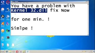 Simple Fix KERNEL32dll error Windows 7881 and 10 [upl. by Setiram274]