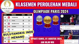 HASIL KONTINGEN INDONESIA HARI INI  Klasemen Perolehan Medali Olimpiade Paris 2024 1 Agustus 2024 [upl. by Valerye]