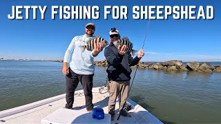 How To Fish Jetties For Sheepshead Fishing Report [upl. by Pan]