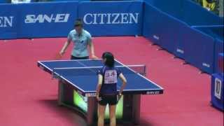 Japan Table Tennis WSAi Fukuhara vs Shion Sakai 2013116 [upl. by Anavas]