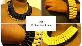 DIY Ribbon Necklace  How To Make A Ribbon Necklace [upl. by Nyltyak]