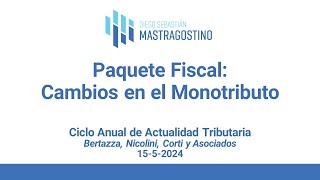 Monotributo nuevas escalas y reingreso al régimen según el quotPaquete Fiscalquot [upl. by Asylem968]