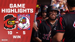 Red Wings vs Bisons Game Highlights 872024 [upl. by Niltyak388]