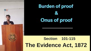 burden of proof  sec 101114 of the Evidence Act 1872 in bangla [upl. by Yolande758]