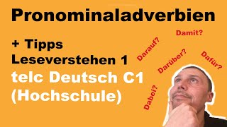 Pronominaladverbien und wie sie dir beim Leseverstehen 1 in telc Deutsch C1 helfen können [upl. by Atse]