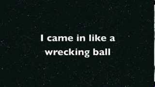 Wrecking Ball  Miley Cyrus  Lyric Video HD [upl. by Atiuqat]