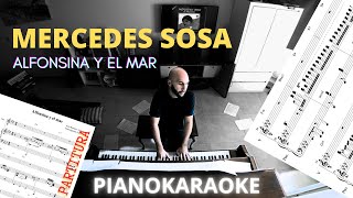 Mercedes Sosa  Alfonsina y el mar Partitura  Pianokaraoke [upl. by Ala857]