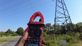 Testing EMF on high voltage power lines with a non contact voltage tester [upl. by Eilagam]