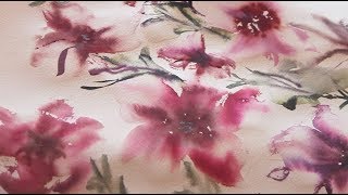 4 MINUTE MINDFULNESS PAINTING MEDITATION  WATERCOLOR FLORAL ART [upl. by Wachtel]